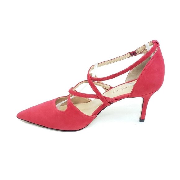 Talbots Erica Heels Womens Strappy Pumps Red Suede Leather Brazil 8 M - Picture 8 of 10